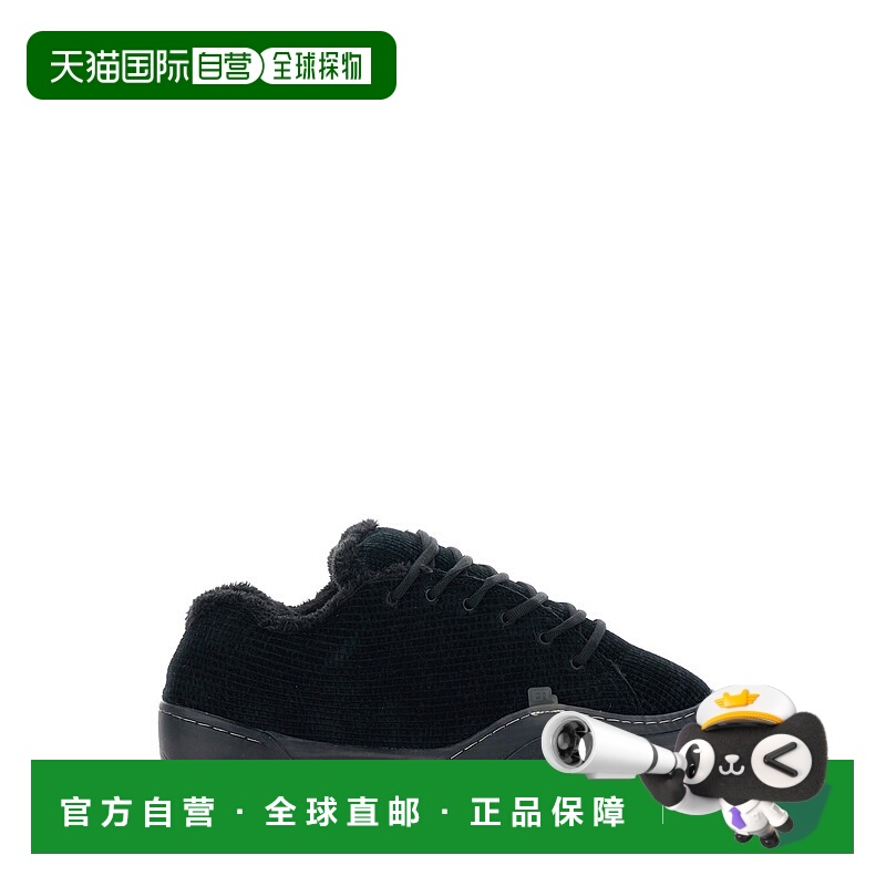 1h可退 潮奢 ERL 男士 'Vamp Skate' Front 黑色徽标天鹅绒低帮运