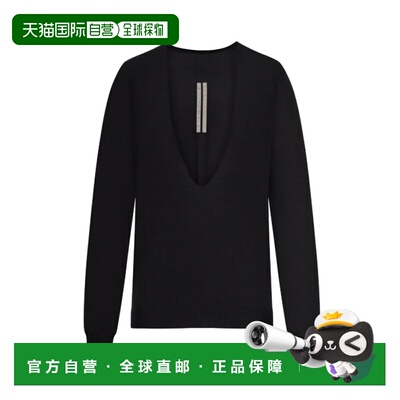 RICK OWENS 女士针织衫 RP01F6668M09 SS2026 黑色 Extreme V-Nec