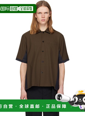 1h可退 潮奢 Sacai 男士 棕色 & 蓝色 Suiting 牛仔衬衫 2603898M