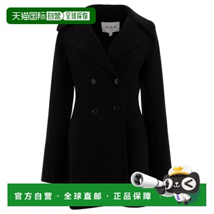 女士外套 双面羊毛修身 AA9V0420T473A995 黑色 大衣 AW2025 ALAIA