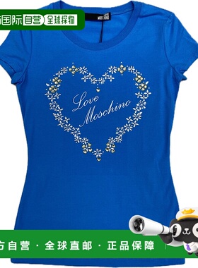 1h可退 MOSCHINO 女士T恤 W4B191JE1257Y13 AW2021 蓝色 短袖T恤
