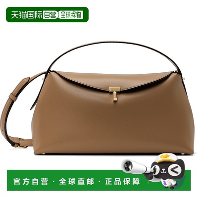 1h可退 潮奢 TOTÊME 女士 灰褐色 T-Lock Leather 手提包 241WAL9