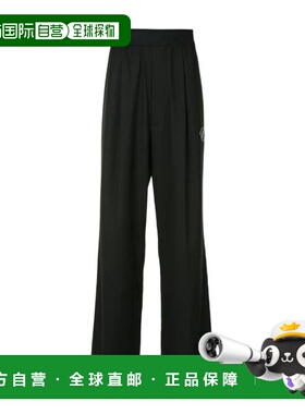 WE11DONE 男士休闲裤 WDPT420729UBK CO 黑色徽标 阔腿裤休闲裤