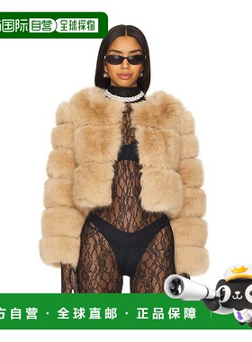 1h可退 潮奢 line dot 女士 Liana 人造皮草夹克 LJ9688J