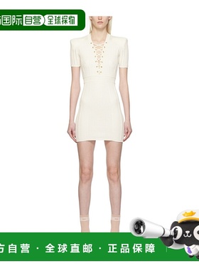 BALMAIN 女士半身裙 CF1R6031KF240FA SS2024 白色 Laced V-Neck