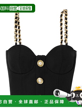 BALMAIN 女士内衣 EF0AD405WC090PA SS2025 黑色 短款背心性感