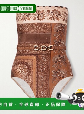 1h可退 潮奢 ZIMMERMANN 女士 Lucky 抹胸束带印花泳衣 4619WSS25