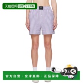 Angels 潮奢 1h可退 紫色 Palm 女士 白色条纹短裤 棕榈天使