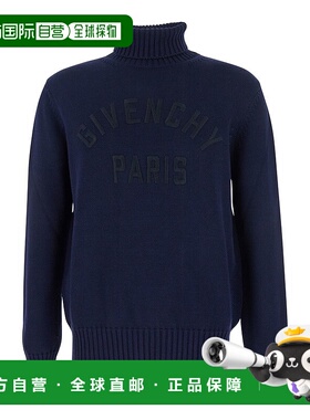 1h可退 潮奢 Givenchy 纪梵希 男士 海军蓝 Cotton Turtleneck 针