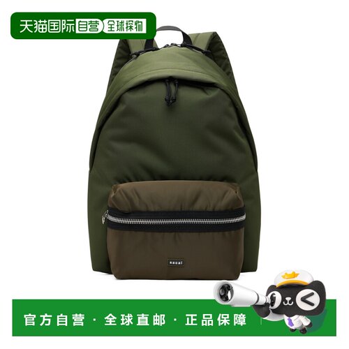 SACAI 男士双肩包 2601099S531 SS2026 绿色 Pocket 顶部提手双肩
