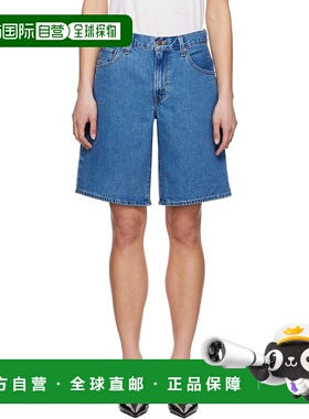 1h可退 潮奢 Levi'S 李维斯 女士 蓝色 Baggy Dad 牛仔短裤 000MJ