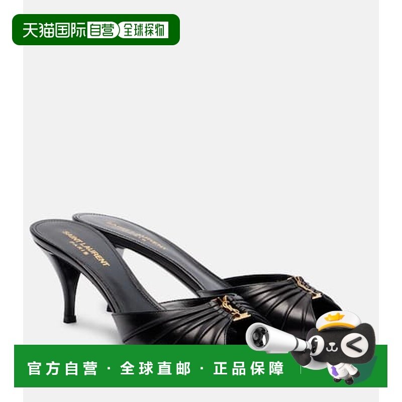 1h可退 潮奢 Saint Laurent 圣罗兰 女士 Babylone 60 皮质凉拖,女鞋,时装凉鞋,淘宝优惠券,粉丝福利购,淘宝优惠卷