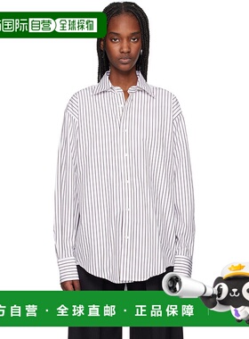 1h可退 潮奢 Filippa K 女士 白色 & 棕色 Classic Stripe 衬衫 3