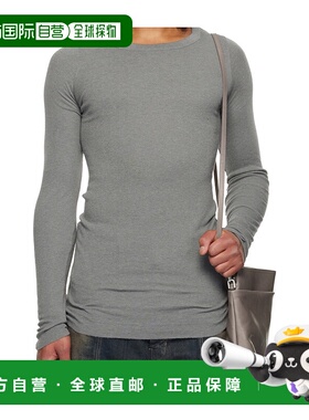 RICK OWENS 男士T恤 RU02E1250RJR06 AW2025 灰色上衣男装