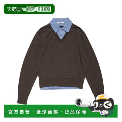 ACNE STUDIOS 女士外套 A60645AI8 SS2026 深棕色 长袖针织衫