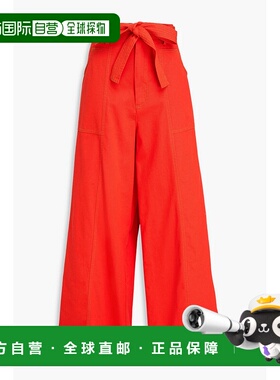 1h可退 潮奢 FARM RIO 女士 棉质斜纹布阔腿裤 318155RED
