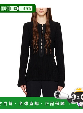 CHLOÉ 女士针织毛衣 C23SHT64083001 SS2023 黑色 长袖拼接毛衣