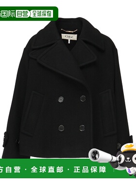 CHLOÉ 女士大衣 C25AMA96952001 AW2025 黑色 长袖短款大衣