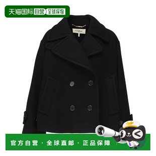 AW2025 C25AMA96952001 黑色 长袖 大衣 CHLOÉ 短款 女士大衣