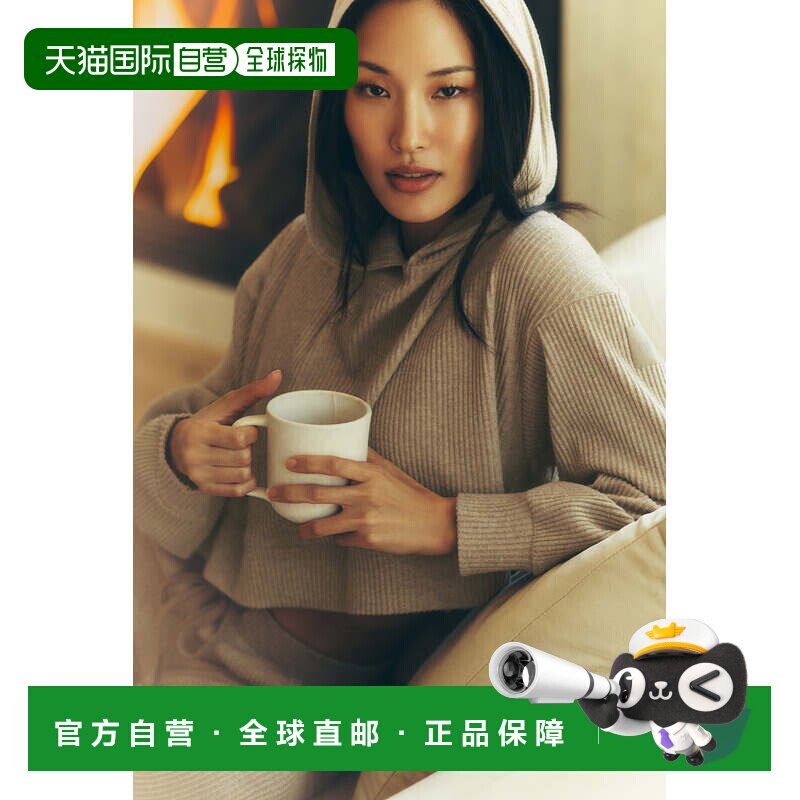alo yoga 纯色短款两侧开衩露脐卫衣 女款w3438rGravel Heather