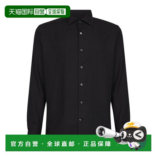 Z ZEGNA 男士衬衫 E8X44A4SRF5BK09 AW2026 杰尼亚 黑色长袖衬衫