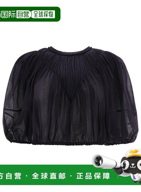 CHLOÉ 女士上衣 C22SHT010614C3 SS2023 黑色 长袖褶皱罩衫