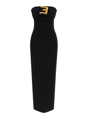 1h可退 BALMAIN 女士连衣裙 GF1RG080JL050PA SS2026 黑色长裙