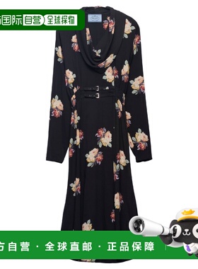 1h可退 潮奢 Prada 普拉达 女士 CAMELIA-PRINT SABLÉ 连衣裙 P3N