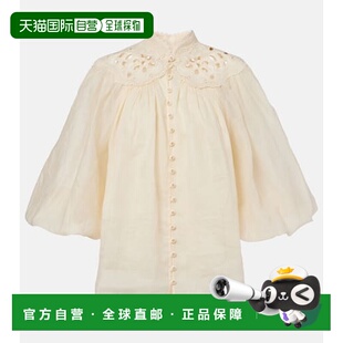 女士 ZIMMERMANN Coco 刺绣苎麻衫 舒适时 1h可退 beige米色 潮奢