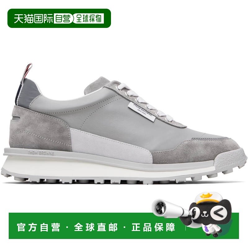 1h可退 潮奢 Thom Browne 汤姆 布朗 男士 灰色 Vitello Calf Alu