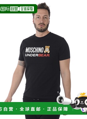 1h可退 MOSCHINO 男士T恤 A19208133BLACK SS2022 黑色 徽标T恤