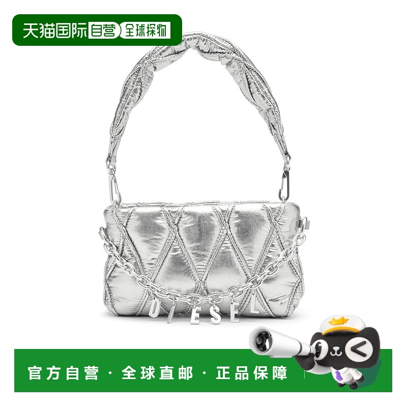 1h可退 DIESEL 女士手提包 X10286P8240H0535 AW2025 灰色 Charm-