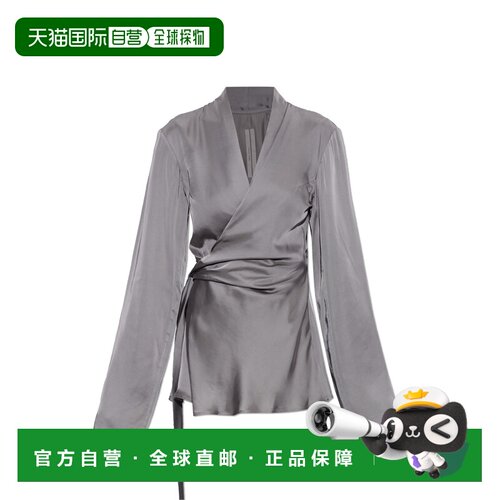RICK OWENS 女士衬衫 RP02F5230SCH28 AW2026灰色长袖连衣裙