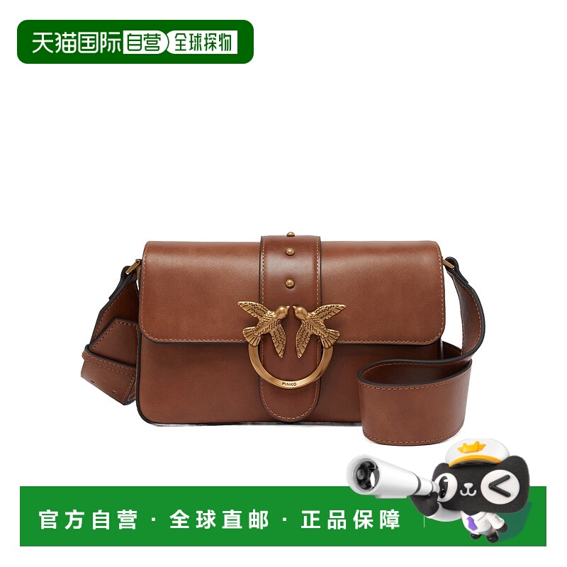 1h可退 PINKO 女士斜挎包 104340A2C2L17Q SS2025 棕色 翻盖单肩