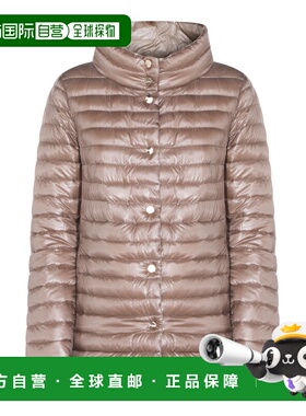 1h可退 潮奢 Herno 女士 浅褐色蓬松中长羽绒夹克 PI1234D12017Z2