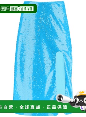 GANNI 女士半身裙 F7865803 SS2023 蓝色 Sequin midi skirt