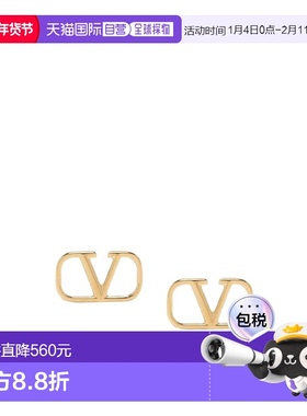 VALENTINO 女士耳饰 WJ0G76METCS4-0 AW2024 黄色 徽标耳钉