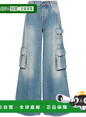 OFF-WHITE 女士牛仔裤 OWYB019F24DEN0024000BLEACH工装裤直筒裤