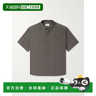 Laurent Saint 圣罗兰 男士 83298 1h可退 条纹真丝双绉衬衫 潮奢