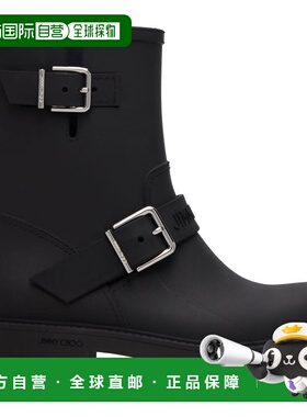 1h可退 潮奢 Jimmy Choo 周仰杰 女士 黑色 Biker Rain 中筒靴 BI