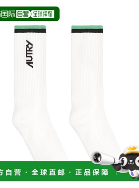 AUTRY 女士袜子 SOPUE8F2 AW2025 白色 Logo cotton blend socks