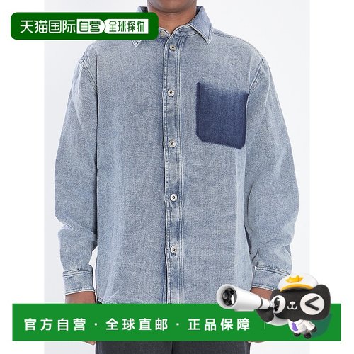 LOEWE 男士衬衫 H526Y1DW171360 AW2025 蓝色 Cotton And Linen S