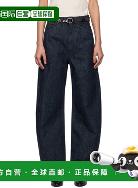 1h可退 潮奢 Lemaire 女士 蓝色 High Waisted Curved 牛仔裤 PA1