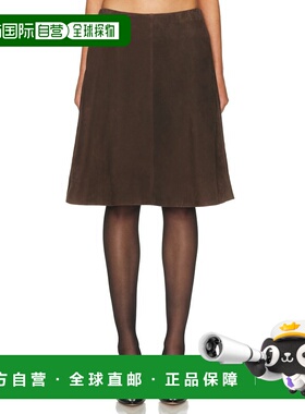 1h可退 潮奢 toteme 女士 棕色 A-Line 绒面革半身裙 261WRB4456L