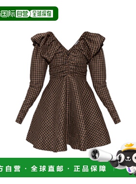 GANNI 女士连衣裙 A103010810730925 SS2026 棕色 Dress with a c