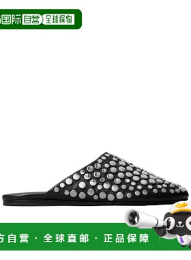 TORY BURCH 女士拖鞋 167049006 AW2025 黑色 铆钉穆勒鞋一脚蹬
