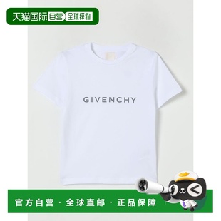 GIVENCHY 男童T恤 H3095210P AW2025 白色 Logo T-Shirt