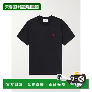 Logo刺绣弹力有机棉针织T恤 潮奢 男士 Paris BFUTS035724BLA Ami