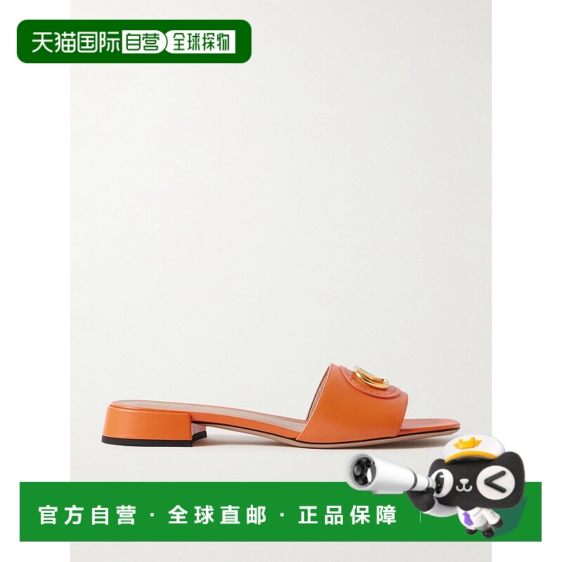 1h可退 潮奢 Valentino 华伦天奴 女士 VLogo 精饰皮质凉拖 6W2S0