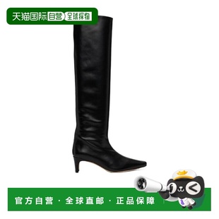 黑色 STAUD AW2024 071065BLKBLACK Wally尖头长筒靴 女士高跟鞋